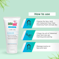 Sebamed Clear Face Care Gel 50 ml|pH 5.5 |Acne/ pimple prone skin|Hyaluronic acid & Aloe Vera|Water based Moisturiser | non sticky l Toxin free