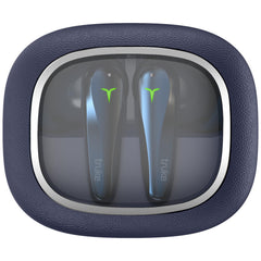 truke New Launch Crystal Dyno Leather Finish True Wireless in Ear Earbuds w/Spatial Audio, 70H Battery Rapid Charge Ear Buds, 13mm Driver HiFi Sound TWS, 40ms Ultra Low Latency, 4Mics ENC -ArcticBlue