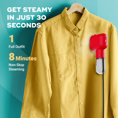 NUUK STROM GO Super Compact and Lightweight Travel Garment Steamer For Clothes | FREE Heat Resistant Travel Pouch | Vertical & Horizontal Steaming | 20g/min Steam | 30 Sec Heat Up | 100ml Water Tank