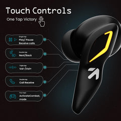 Boult Astra Truly Wireless in Ear Earbuds with 48H Playtime, Built-in App Support, 45ms Low Latency Gaming, 4 Mics ENC, Breathing LEDs, 13mm Bass Drivers, TWS Ear Buds (Black Gloss)