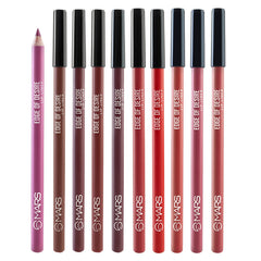 MARS Edge of Desire Lip Liner Set of 10 | One Swipe Smooth Application | Long Lasting & Travel Friendly Lip Pencil | Multicolor (Set-A) (1.4g x 10)