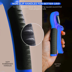Boldfit Adjustable Hand Grip Strengthener, Hand Gripper for Men & Women for Gym Workout Hand Exercise Equipment for Home Forearm Exercise, Polyvinyl Chloride Finger Exercise Power Gripper (60 Kg) Blue