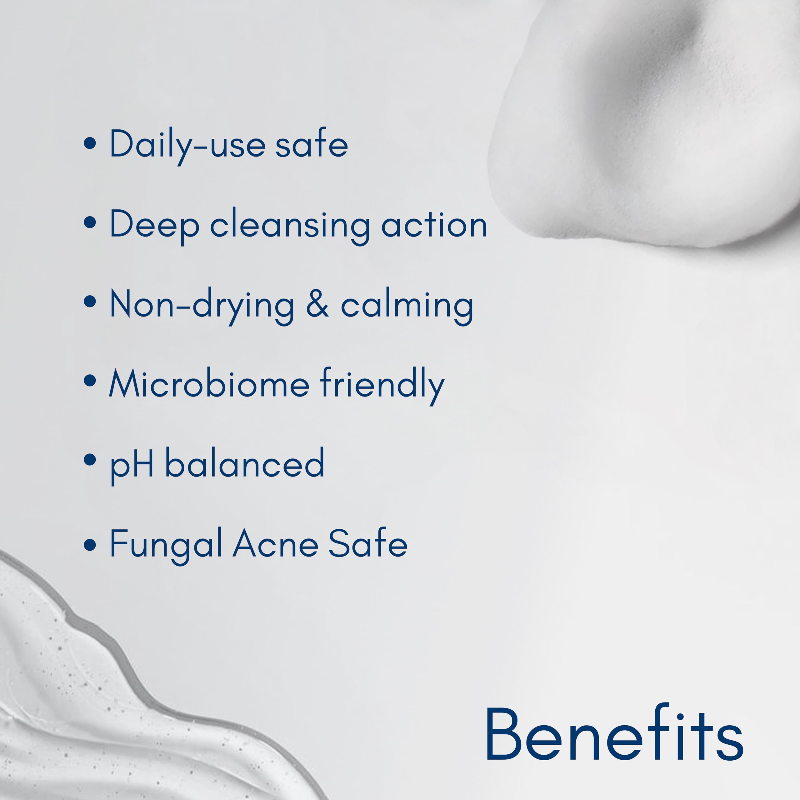 Becalm Daily Salicylic Acid Face Wash for Oily & Acne Prone Skin | Airy face wash for Men & Women | Soap & Sulphate free | Microbiome friendly | With Quaternium - 73 & Prebiotic | No fragrance(125 ml)