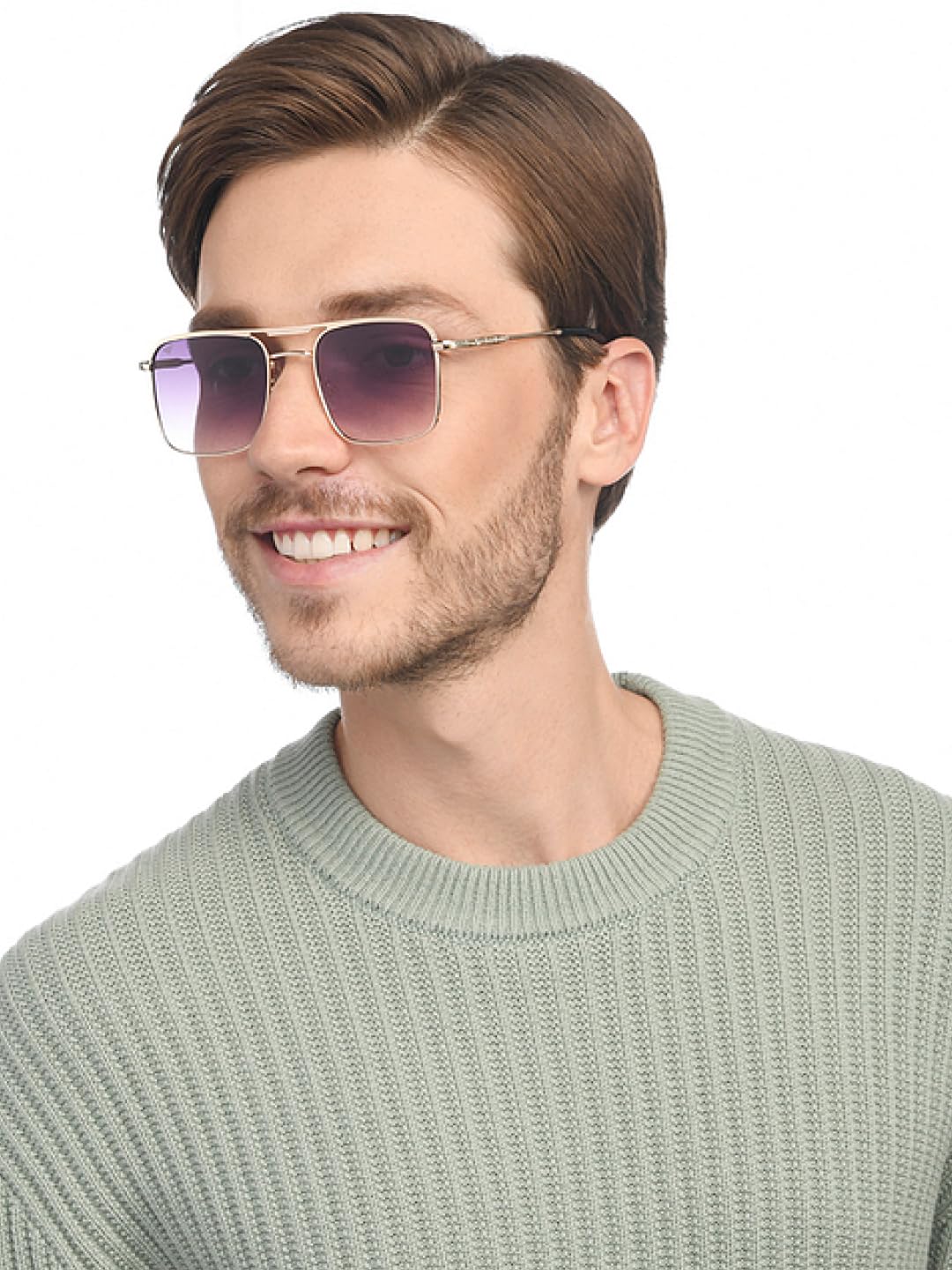 VINCENT CHASE EYEWEAR By Lenskart|Gold Pink Full Rim Square|Fashion Essentials|Branded Latest And Stylish Sunglasses|100% Uv Protected|Men & Women|Medium|Vc S15800