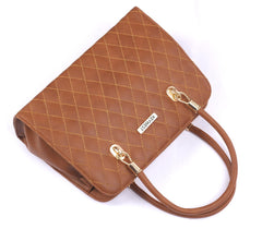 Keywest Women's Diamond Satchel Tote Handbag for Women | Ladies purse | Stylish Shoulder Bag | Gift For Woman | Tan