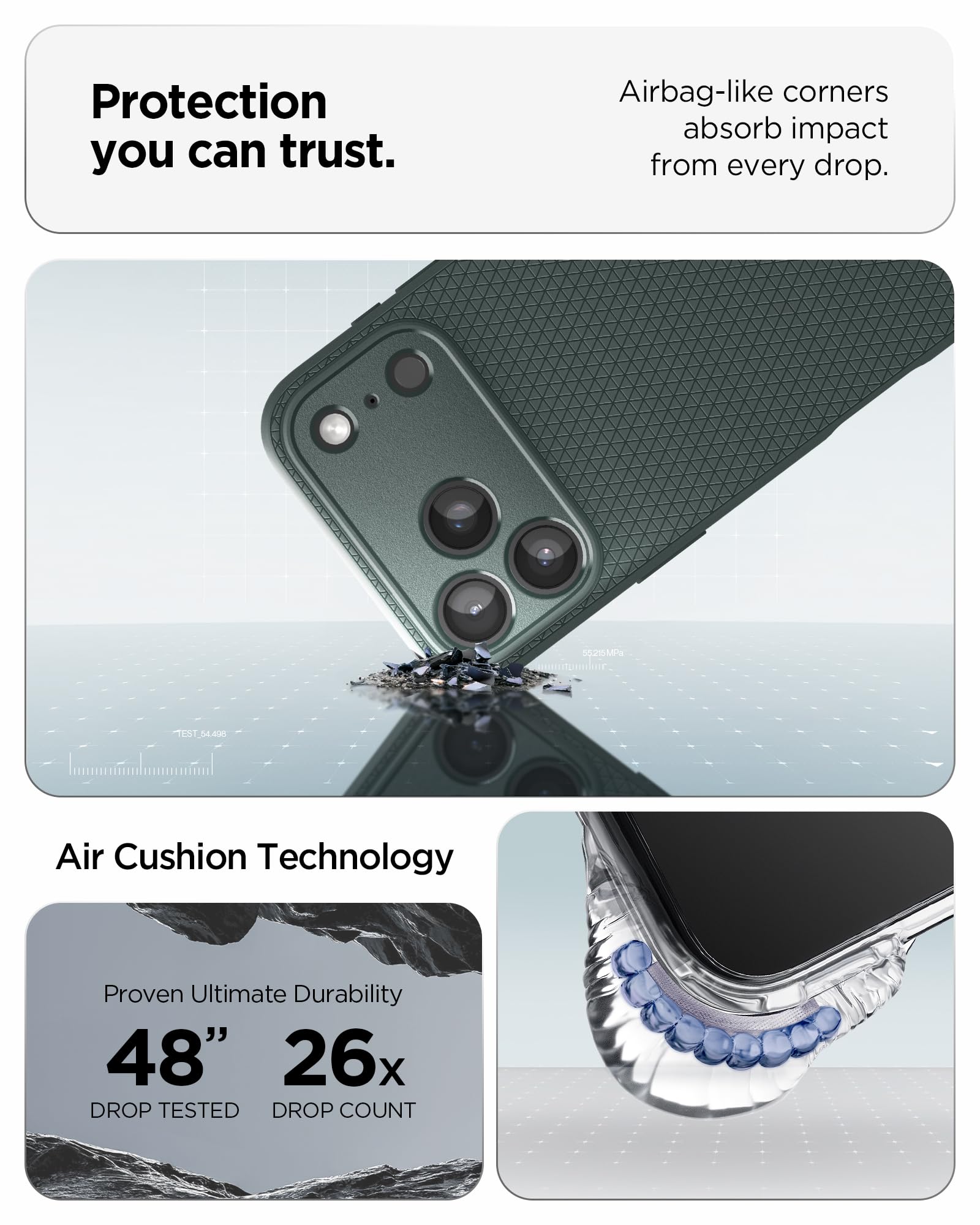 Spigen Liquid Air Back Cover Case for iPhone, Durable Protection, Air Cushion Technology - TPU | Matte Black