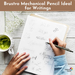BRUSTRO Mechanical Pencil Set | HB-20 leads, 2B-20 leads,Spare eraser 8 units|Tip size 0.7 mm | Ideal for Students,Adults, Home, School, Office Use |Writing, Sketching, Drawing,Mandala Art