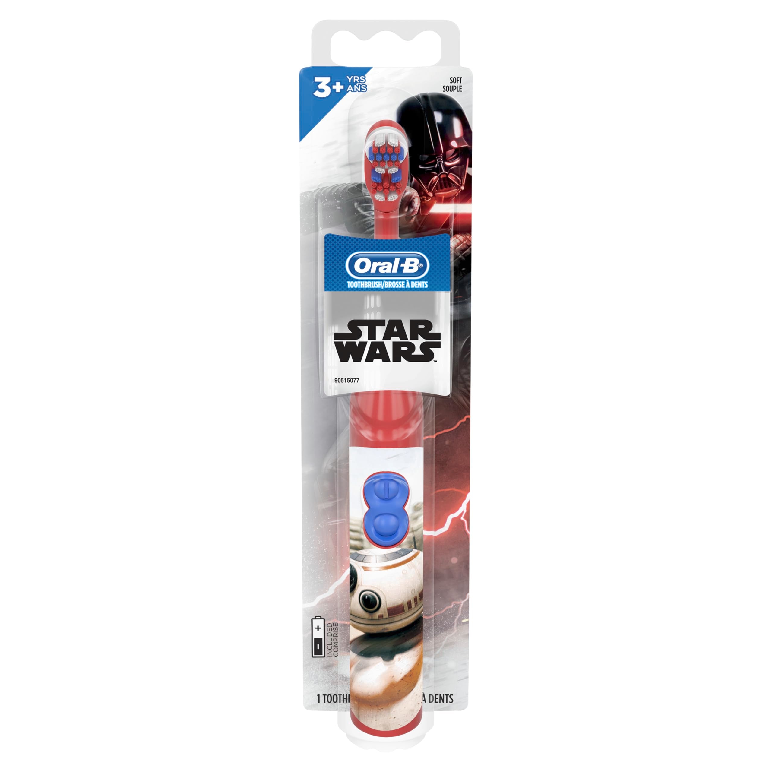 Oral-B Battery Electric Powered Kid'S Toothbrush Featuring Star Wars Soft, 1, Pack of 1