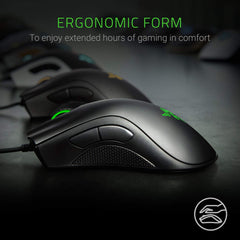 Razer DeathAdder Essential Wired Gaming Mouse I Single-Color Green Lighting I 6400DPI Optical Sensor- Black - RZ01-03850100-R3M1