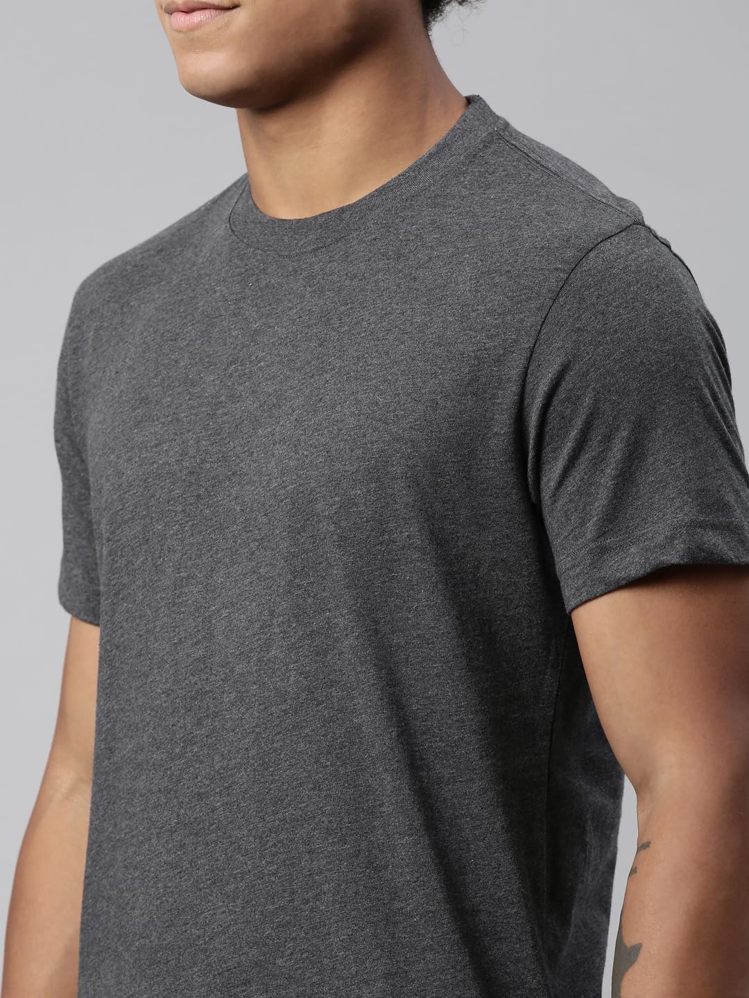Levi's Men's Cotton Plain Regular Fit T-Shirt (Pr679713_Dark Grey Melange L)