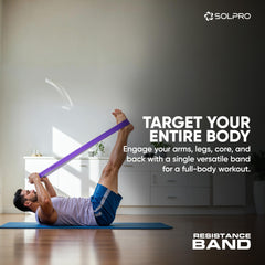 Solpro PowerFlex Max Resistance Band for Men & Women | Heavy-Duty Latex Band for Strength, Stretching, Mobility, Rehab | Ideal for Home Gym, Crossfit, Yoga, Full-Body Workouts (Purple)