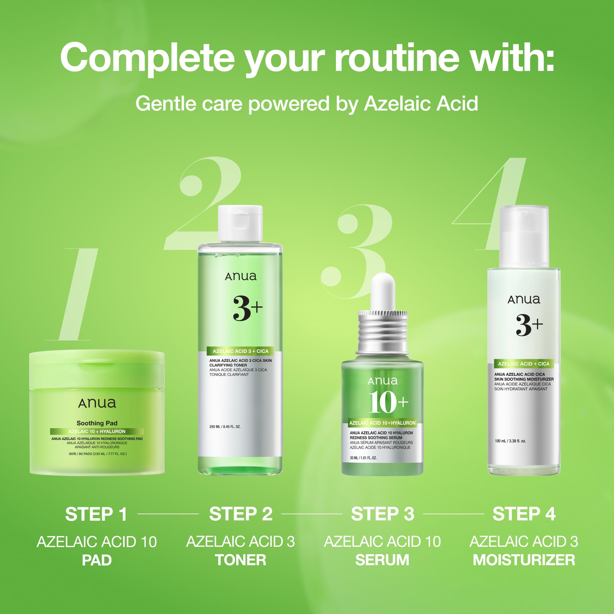 Anua Azelaic Acid 10 Hyaluron Redness Soothing Serum with Cica Soothes & Calms Acne-Prone Skin