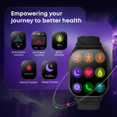 Titan Fastrack Limitless FS2 Pro 1.96" AMOLED Smart Watch with BT Calling, AI Voice Assistant, 100+ Sports Modes, 5-Day Battery, Fast Charge, Health Tracking, – Smartwatch for Men & Women (Black)