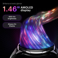Noise Vortex Plus 1.46" AMOLED Display, AoD, BT Calling, Sleek Metal Finish, 7 Days Battery Life, All New OS with 100+ Watch Faces & Health Suite (Black)