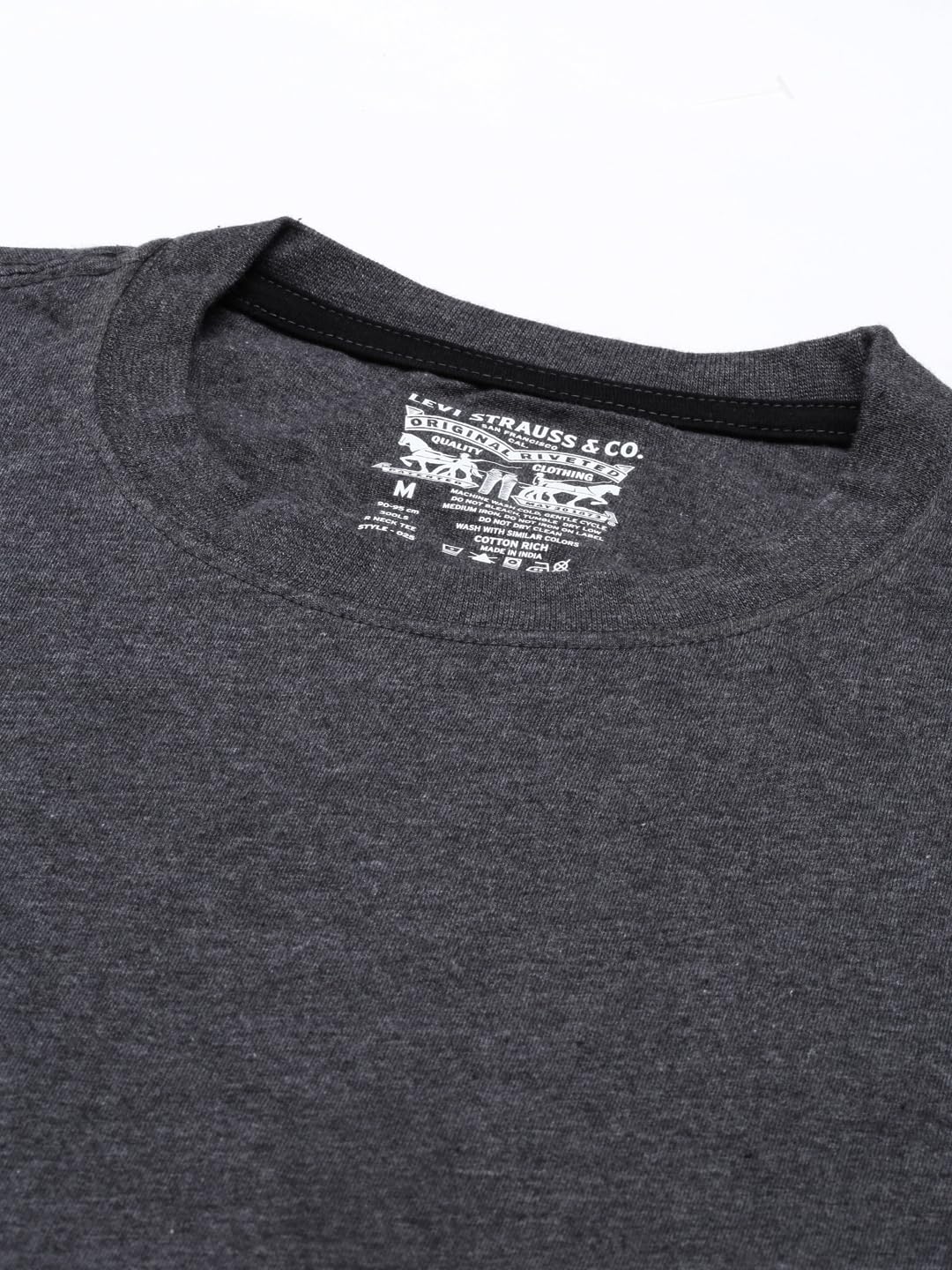 Levi's Men's Cotton Plain Regular Fit T-Shirt (Pr679713_Dark Grey Melange L)
