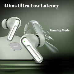 truke Mega 9 New Launch True Wireless in Ear Earbuds W/ 24-Bit Lossless Spatial Audio, 70H Battery Fast Charge Ear Buds, Leather Finish, 13mm Speakers TWS, 40ms Ultra Low Latency, 4Mics ENC