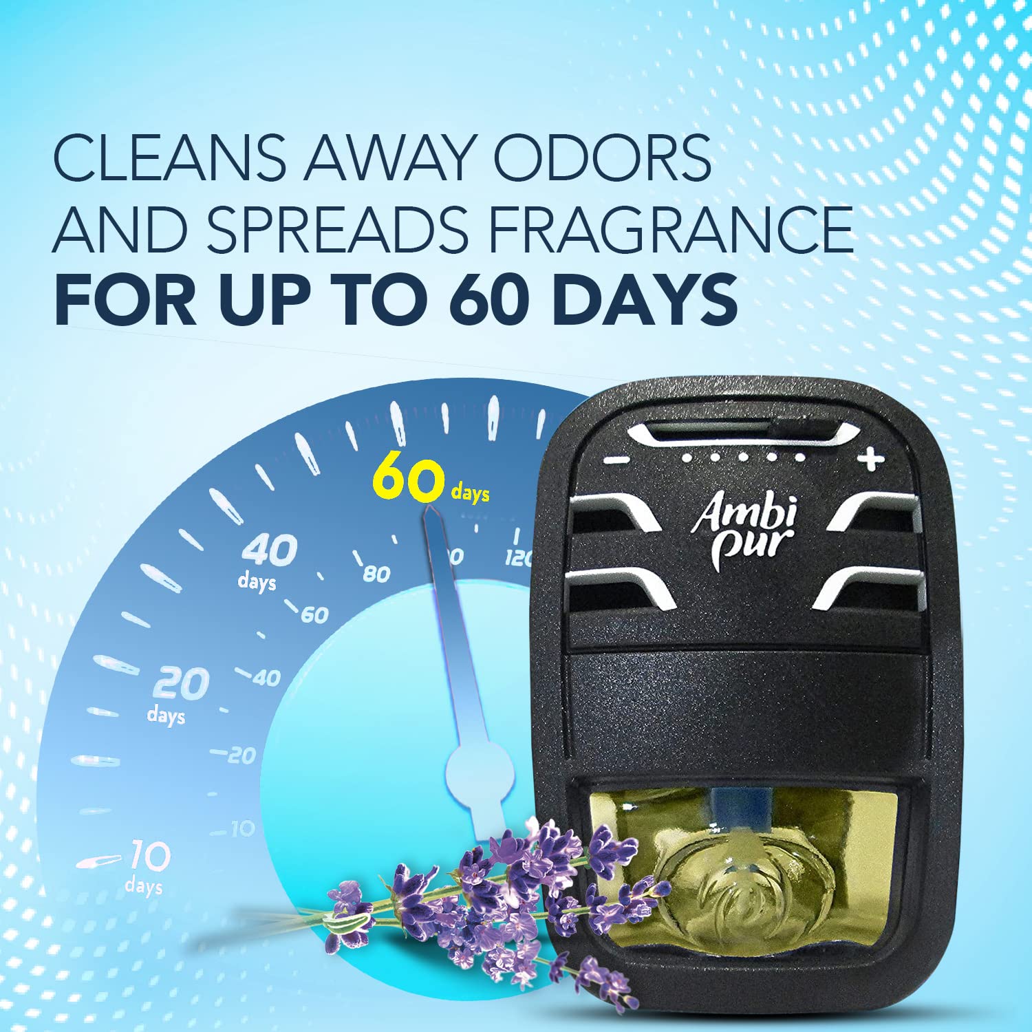Ambi Pur Lavender Spa Car Air Freshener Oil Starter Kit (7.5 ml), Pack of 1