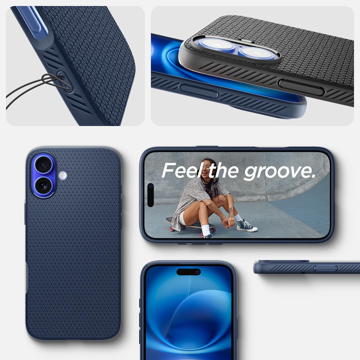 Spigen Liquid Air Back Cover Case for iPhone, Durable Protection, Air Cushion Technology - TPU | Matte Black