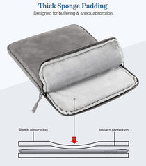 ProElite Polyester Tablet Sleeve Case Cover 12" to 13" for Apple iPad Air 13/Pro 13/Pro 12.9 Samsung Galaxy Tab S7/S8/S9 Plus/S7/S9 FE Plus 12.4", Lenovo Tab P12, Surface Pro, Dark Grey