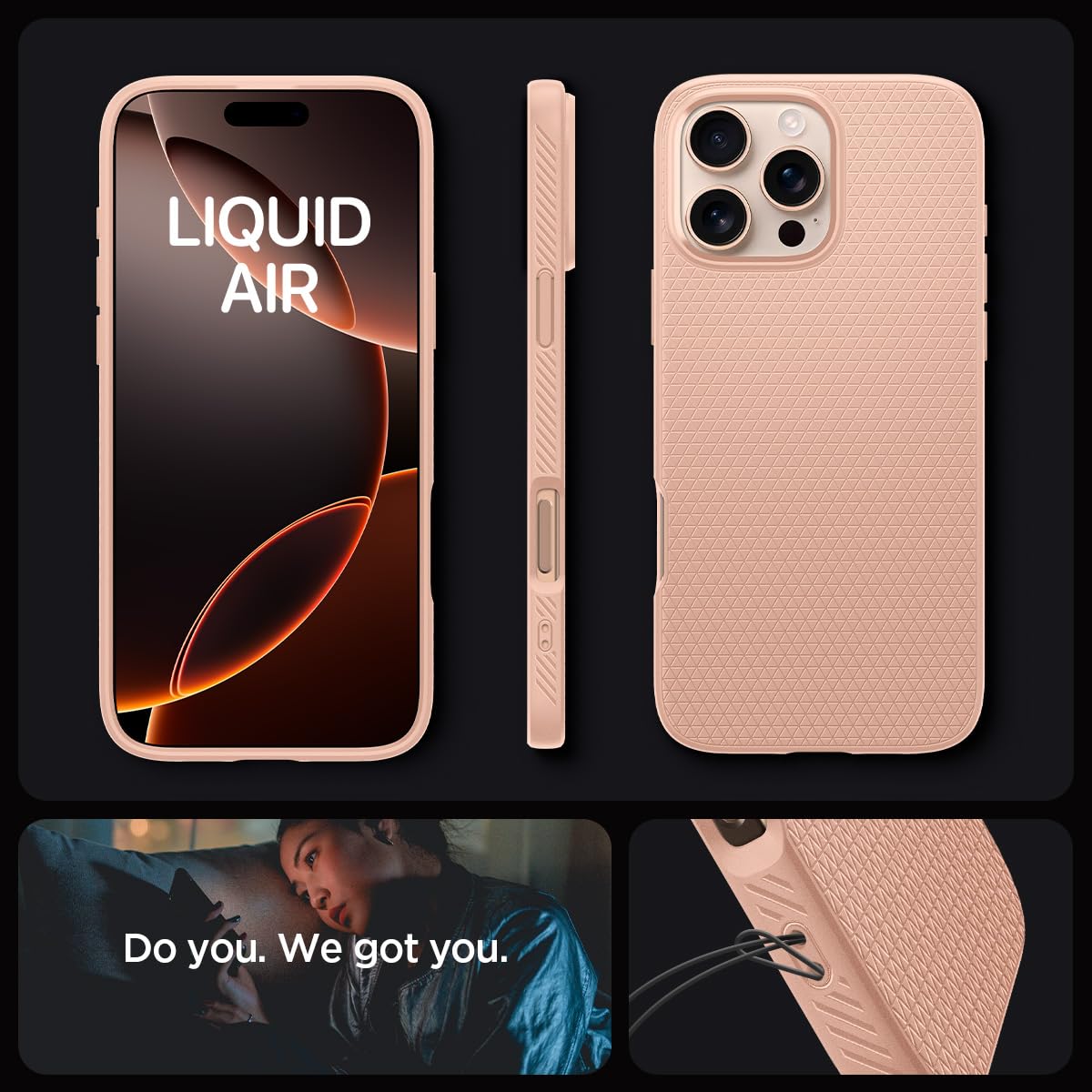 Spigen Liquid Air Back Cover Case for iPhone, Durable Protection, Air Cushion Technology - TPU | Matte Black