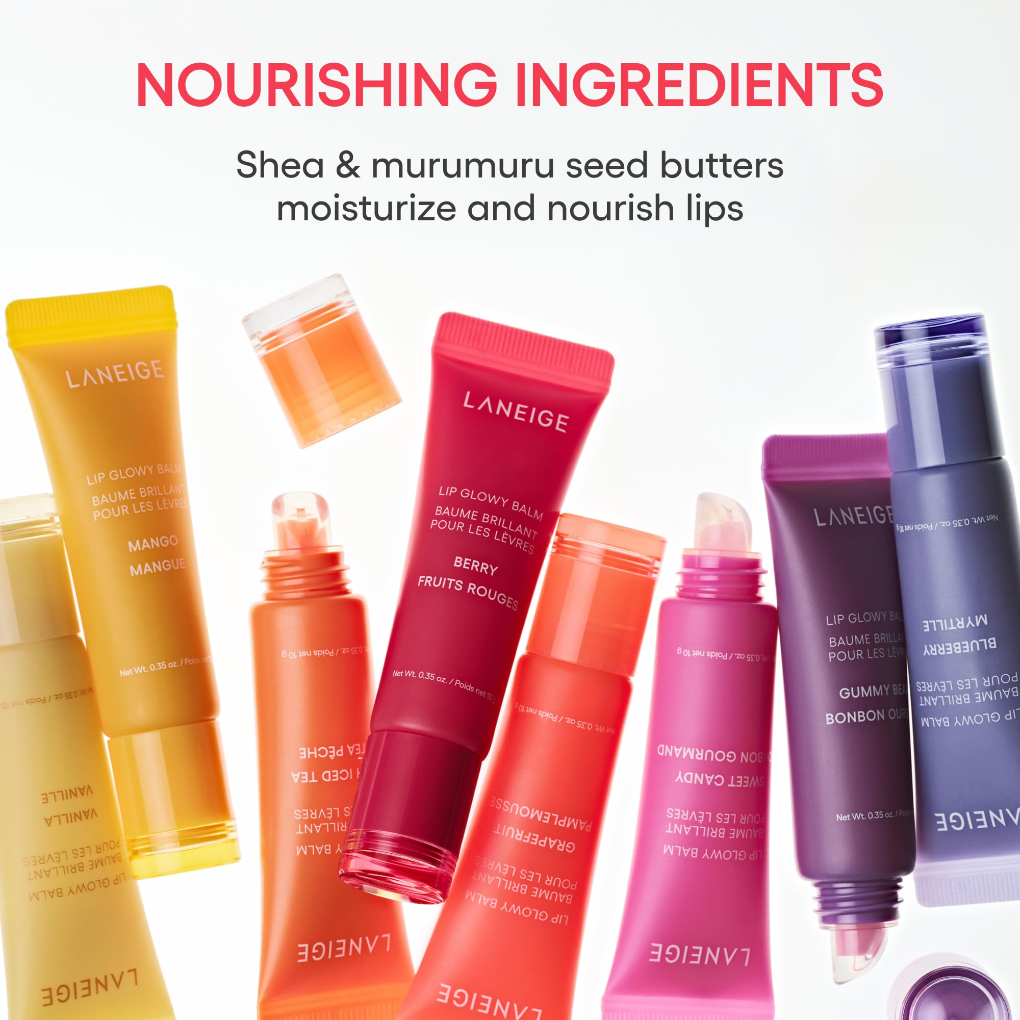 Laneige Lip Glowy Balm | Moisturizing Lip Treatment with Vitamin C + Shea Butter for Soft, Smooth and Glowing Lips | Korean Lip Balm For Dry Chapped Lips |Intense Hydration| Berry |10Gm