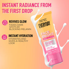 RENEE Everyday Face Bright Serum In Cream | Brighter, Hydrated Skin | Reduces Dark Spots, Even Skin Tone | With Niacinamide, Hyaluronic acid & Glutathione | 50 ml