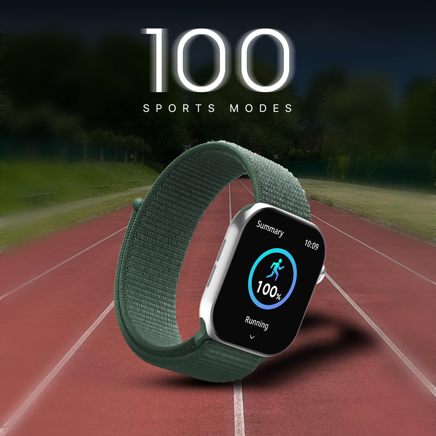 Fire-Boltt Ring X Smartwatch 2.01” Display with Always On Display, Bluetooth Calling, Wireless Charging, AI Voice Assistant, 100+ Sports Modes, Health Suite, 500+ Watchfaces (Green)