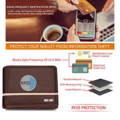 HORNBULL Denial Cognac Leather Wallet for Men | Wallets Men with RFID Blocking | Mens Wallet