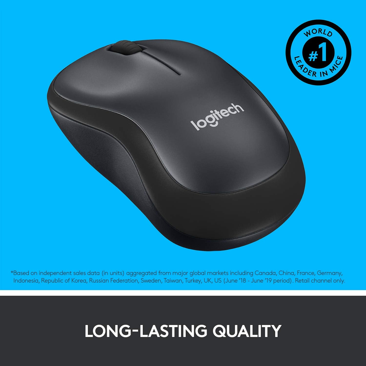 Logitech M221 Wireless Mouse, Silent Buttons, 2.4 GHz with USB Mini Receiver, 1000 DPI Optical Tracking, 18-Month Battery Life, Ambidextrous PC/Mac/Laptop - Charcoal Grey - Personal Computer from Logitech - Shop in Sri Lanka at Arcade.lk