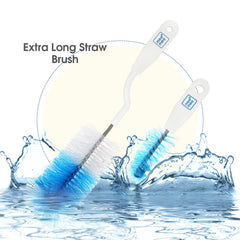 Mee Mee 360° Movable Nylon Bristle Baby Feeding Bottle & Nipple Cleaning Brush | Ergonomic Handle | Easy to Clean Bottle Corners for Narrow & Wide Neck | BPA Free Easy Hanging Storage (Dark Blue)