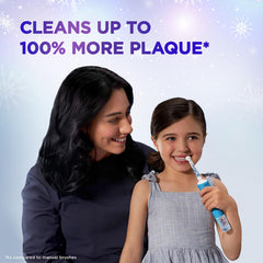 Oral B ORIGINAL Kids Rechargeable Electric Toothbrush Soft Replacement Brush Heads [10X POWERFUL THAN COMPATIBLE PRODUCTS], Frozen Characters, 2 Refills, Deep clean between teeth