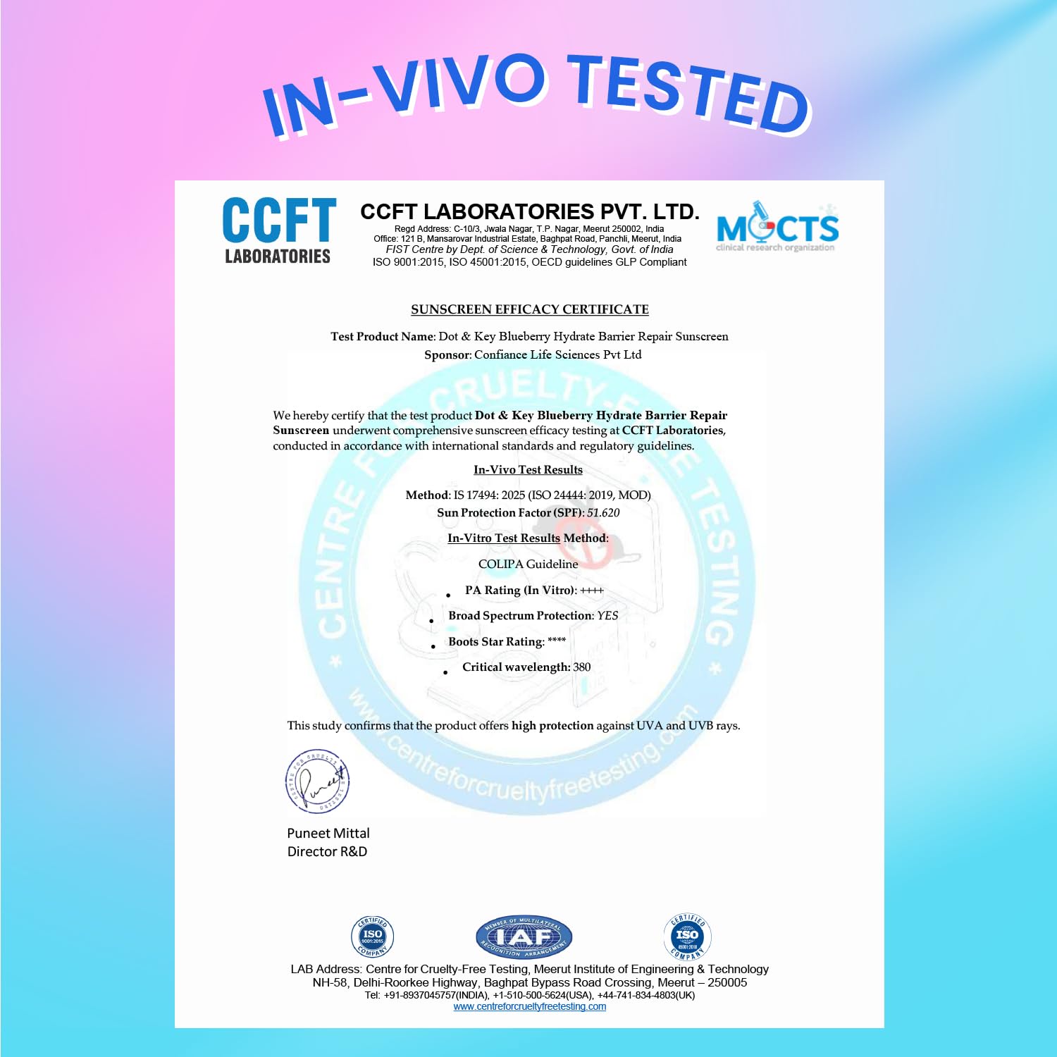 Dot & Key Blueberry Hydrate Barrier Repair Sunscreen In-Vivo Tested SPF 50+ PA++++ | With Ceramides & Hyaluronic, Hydrates & Protects Skin | Repairs Damaged Skin, Lightweight, Non-Sticky, Non-Greasy | 50g