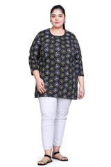 In Love Women's All Over Printed Full Sleeve Plus Size Semi Long T-Shirt