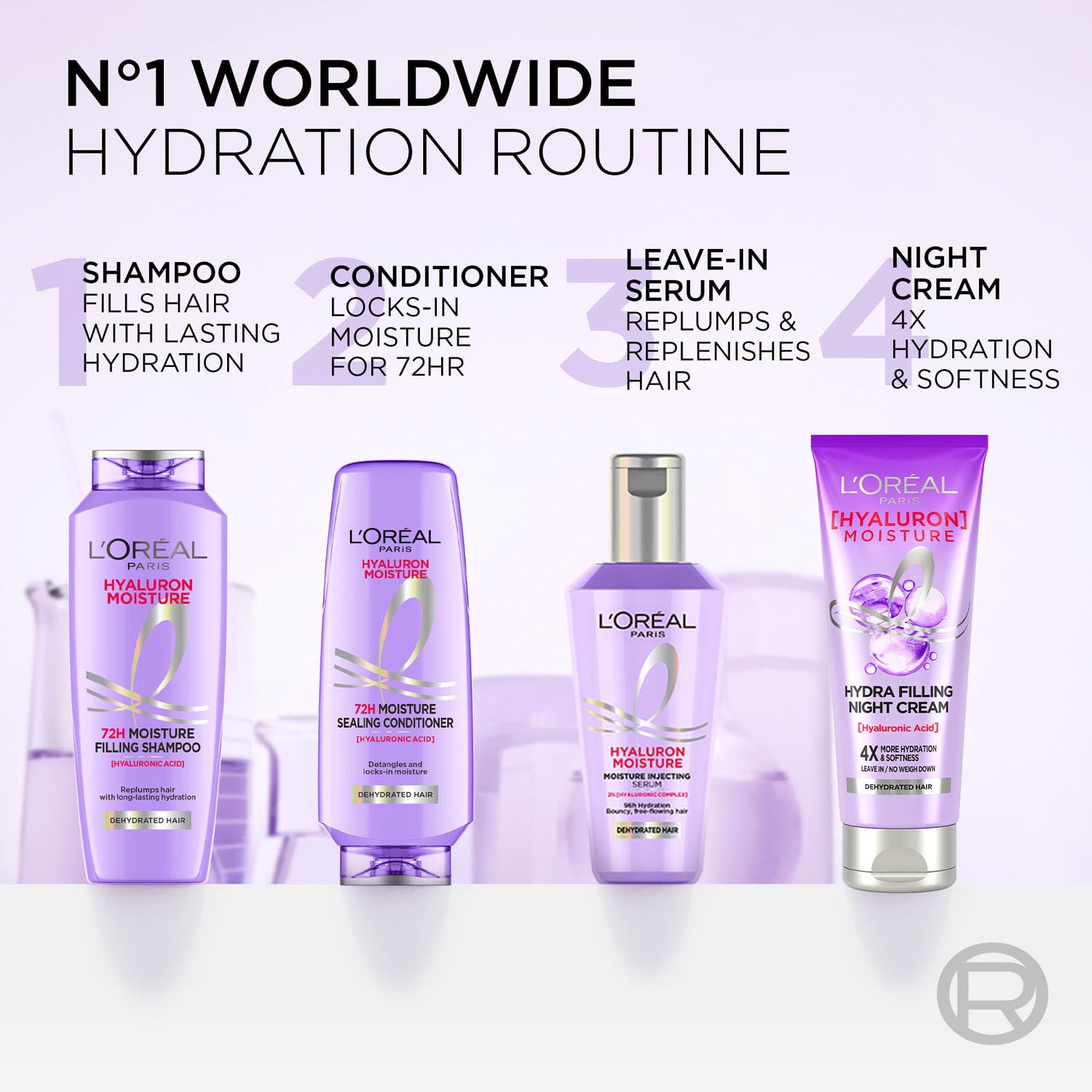 L'Oreal Paris Hyaluron Moisture 72H Conditioner - Hyaluronic Acid, 175ml
