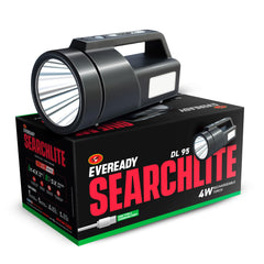 Eveready SEARCHLITE DL95, Kissan Torch, Rechargeable 4W Torch Cum 4W Emergency Sidelight, Type-C USB Fast Charging, Glow-in-The-Dark Strip, Overcharge & Deep Discharge Protection