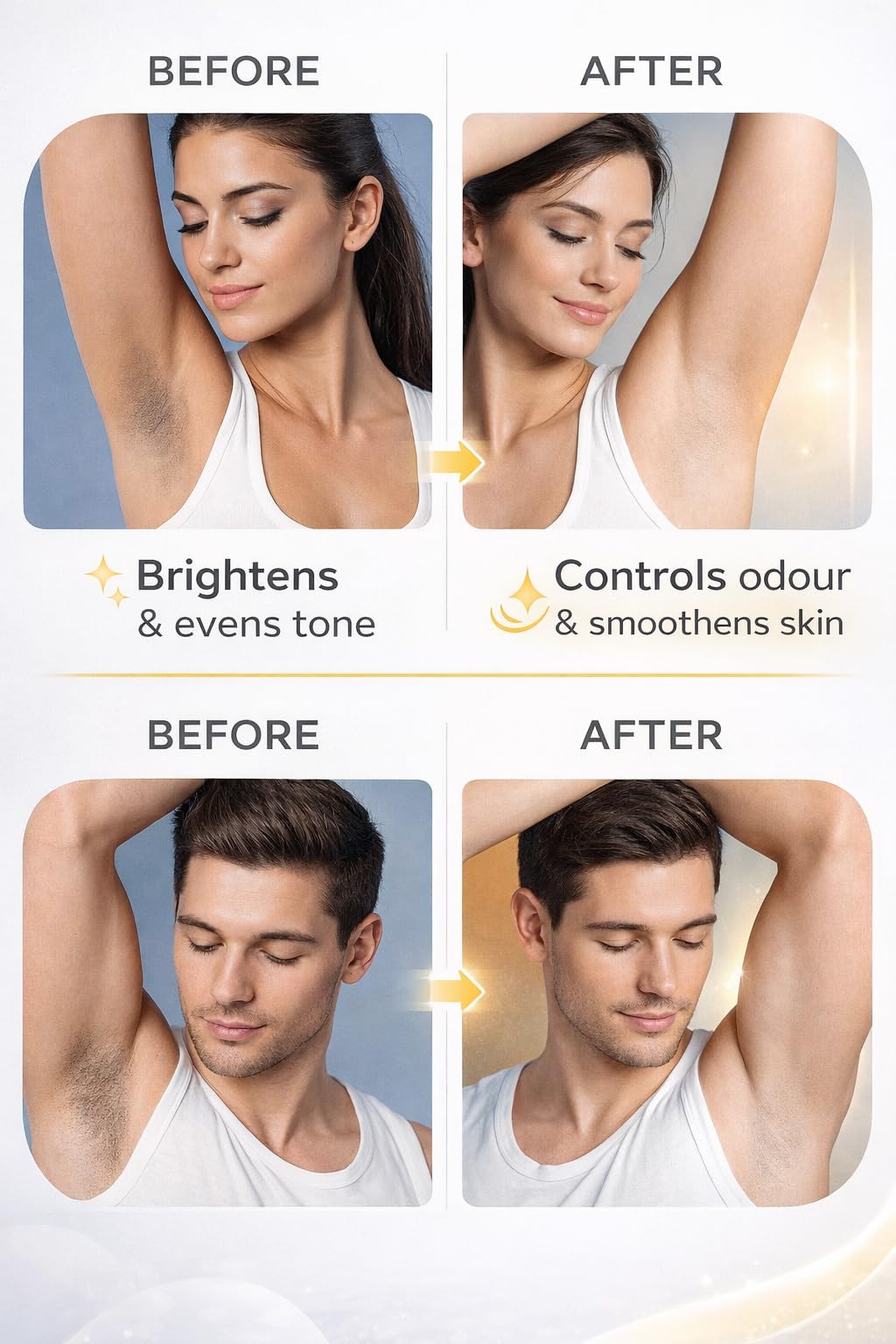 Kalyra Underarm Roll-On Deodorant, 5% Potassium, Brightening, Odour Control & Smooth Skin, for Men & Women