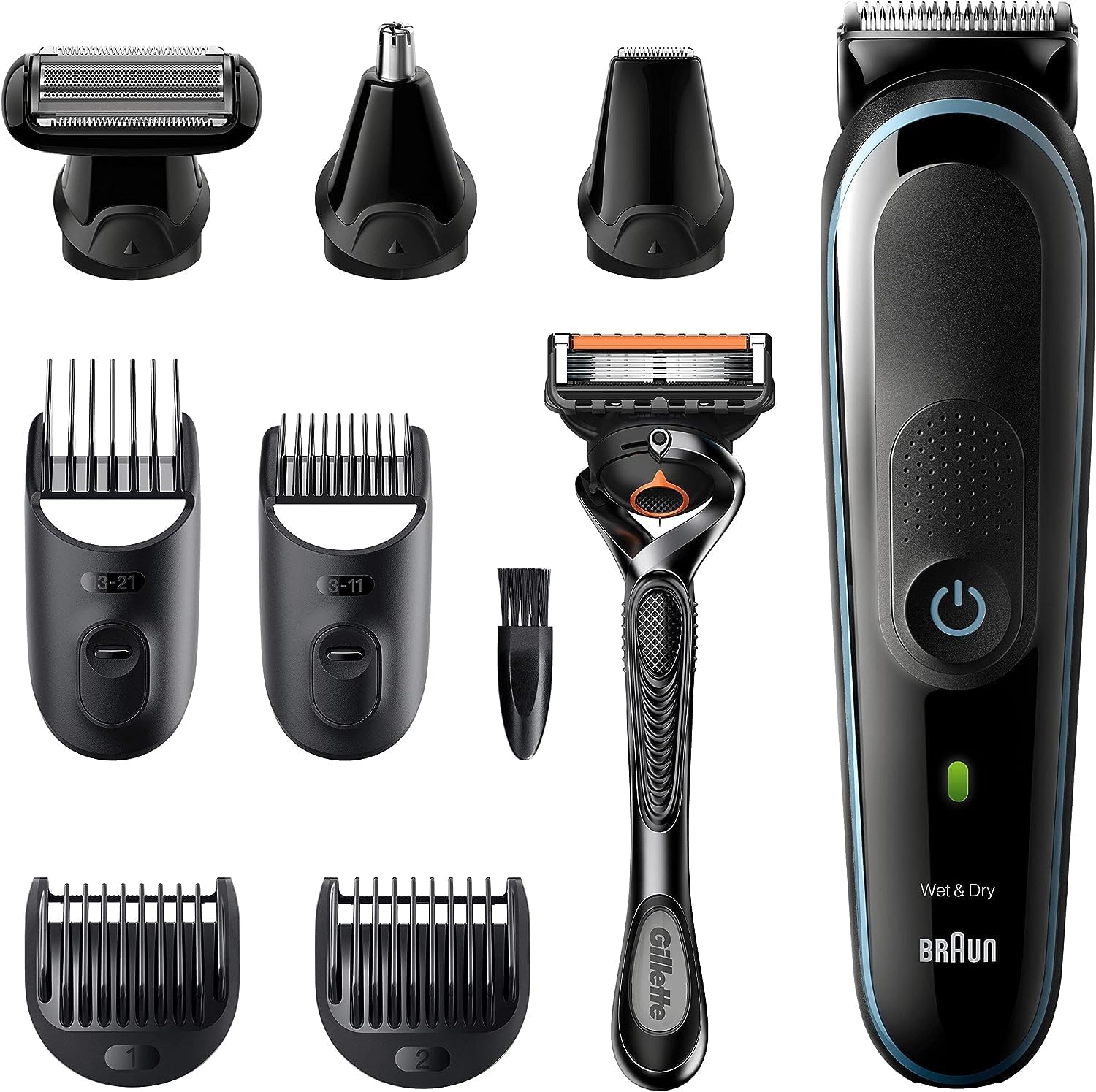 Braun All-in-One Trimmer for Men, From Gillette,10-in-1, For Face, Hair, Body, Ear, Nose, Private parts, German Engineering,100-Min Runtime, Waterproof, 5-quick charge, MGK5445