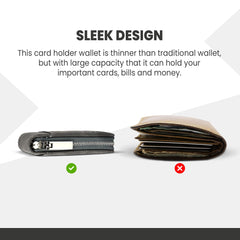 Storite PU Leather 9 Slot Vertical Credit Debit Card Holder Money Wallet Zipper Coin Purse for Men Women - (11.5 X 8 X 2Cm -Camouflage Grey)