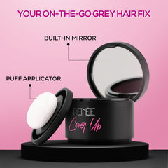 RENEE Cover-Up Hair Powder - Brown | Covers Grey Roots & Bald Spots Instantly | Highly Pigmented, Fuller & Denser Look | Long-Lasting | Matte Finish | Fine Powder | Flawless Application | 4gm