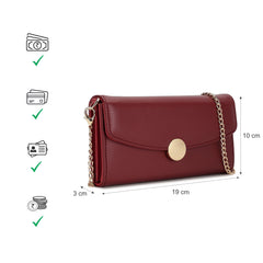 Fastrack Women's Linklet Clutch | Detachable Chain, Card & Cash Slots, Magnetic Flap | Modern Evening Bag | 6 Months Warranty
