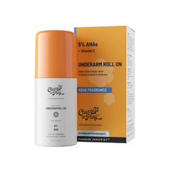 Chemist at Play UnderArm Roll-On with 5% AHA, Lactic Acid & 1% Mandelic Acid | Prevents Body Odour, Brightens Skin Pigmenttion & Exfoliates, For Sensitive Skin, Aqua Fragrance, No Alcohol - 40ml