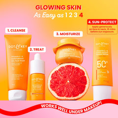 DOT & KEY Vitamin C + E Super Bright Sunscreen Spf 50 |Water-Light,UVA/UVB & Blue Light Protection|For Even Toned & Glowing Skin|With Liquid Spf 50+++| No White Cast| For All Skin Types| 50G,Pack Of 1