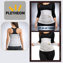 PLETHEON 3 In 1 Postpartum Belly Band Post Pregnancy Abdominal Belt For Women After Birth Belly/Waist/Pelvis Wrap Postnatal Shapewear, (Fit from 30 Inch to 46 Inches of waist) (White)