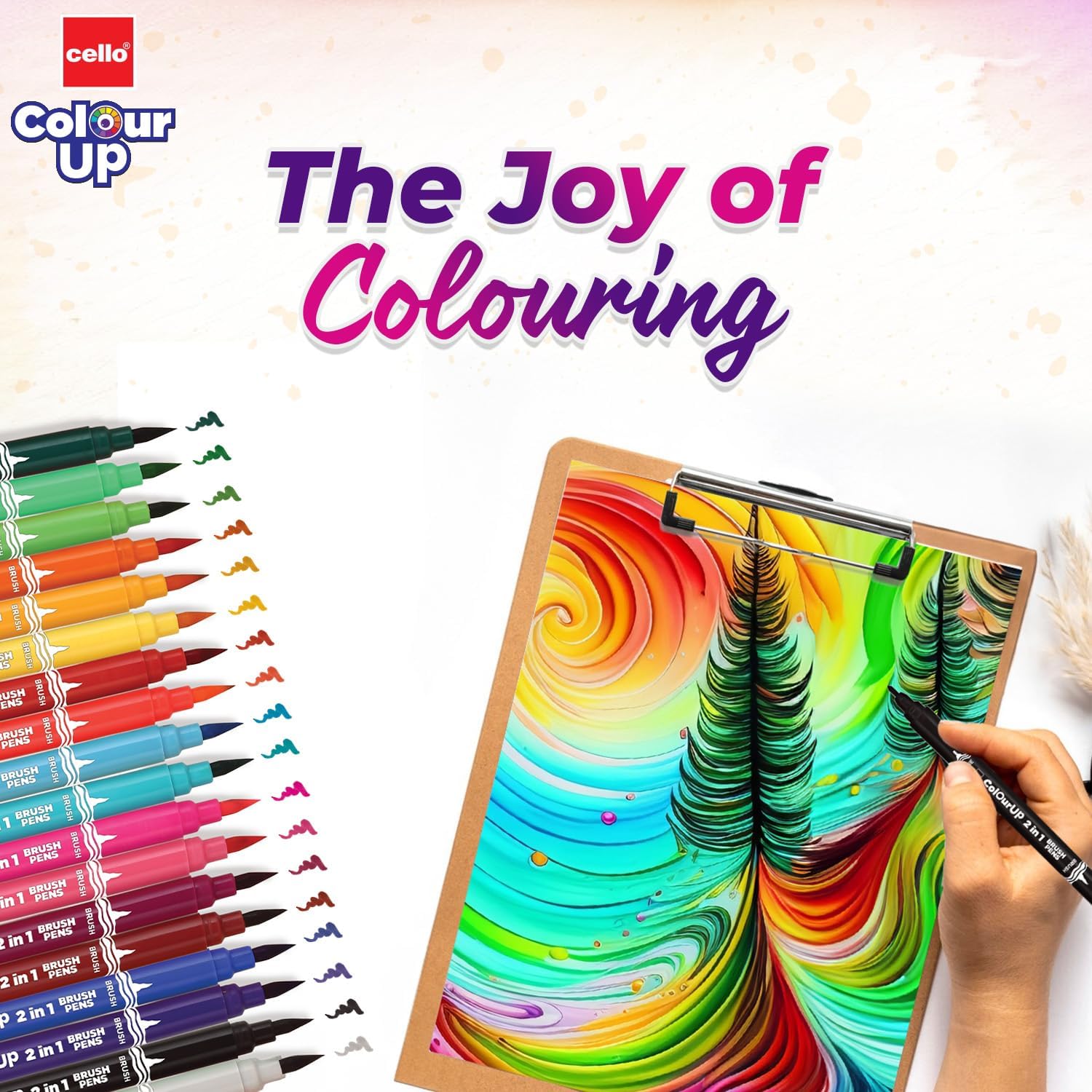 Cello BrushTip Pens Multicolor 18 Shades Set (Pack of 1)