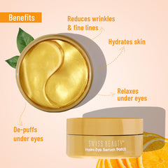 Swiss Beauty Hydra Anti Wrinkle Eye Serum Patch| Treats Dark Circles, Fine Lines And Wrinkles | Enriched With Collagen And Aloe Vera Extract | Shade -Gold, 60 Pcs