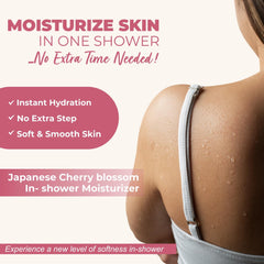 THE LOVE CO Japanese Cherry Blossom In-Shower Body Moisturizer | Coconut Oil & Shea Oil | For All Skin Types | Hydrates & Plumps | Reduces Dryness & KP Bumps | Non-Greasy (250ml)