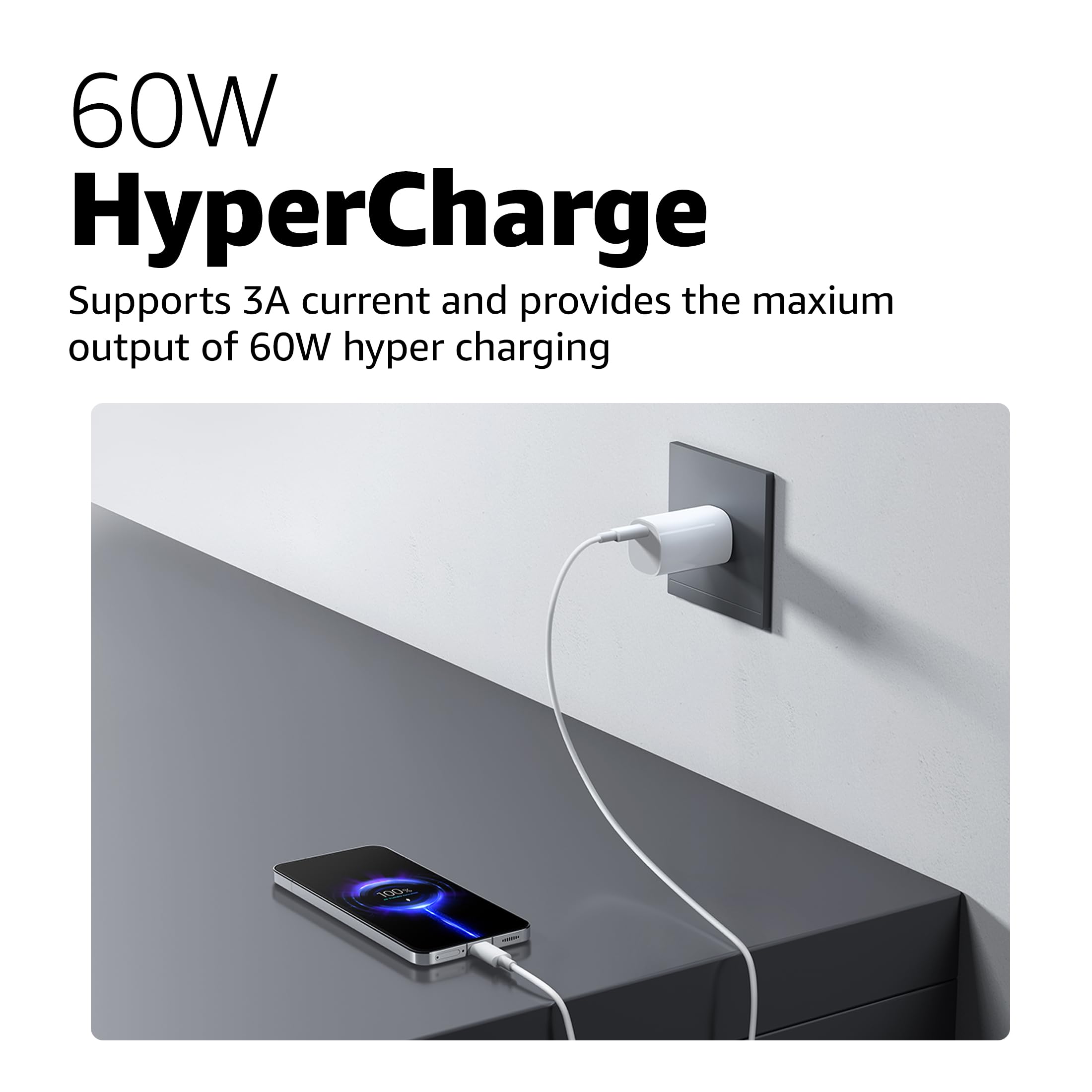 Xiaomi Mi Original HyperCharge 60W Type C to Type C Cable for Smartphones, Tablets, Laptops, Macbook & other Type C devices, 480Mbps Data Sync (White) - Wireless Accessory from Xiaomi - Shop in Sri Lanka at Arcade.lk