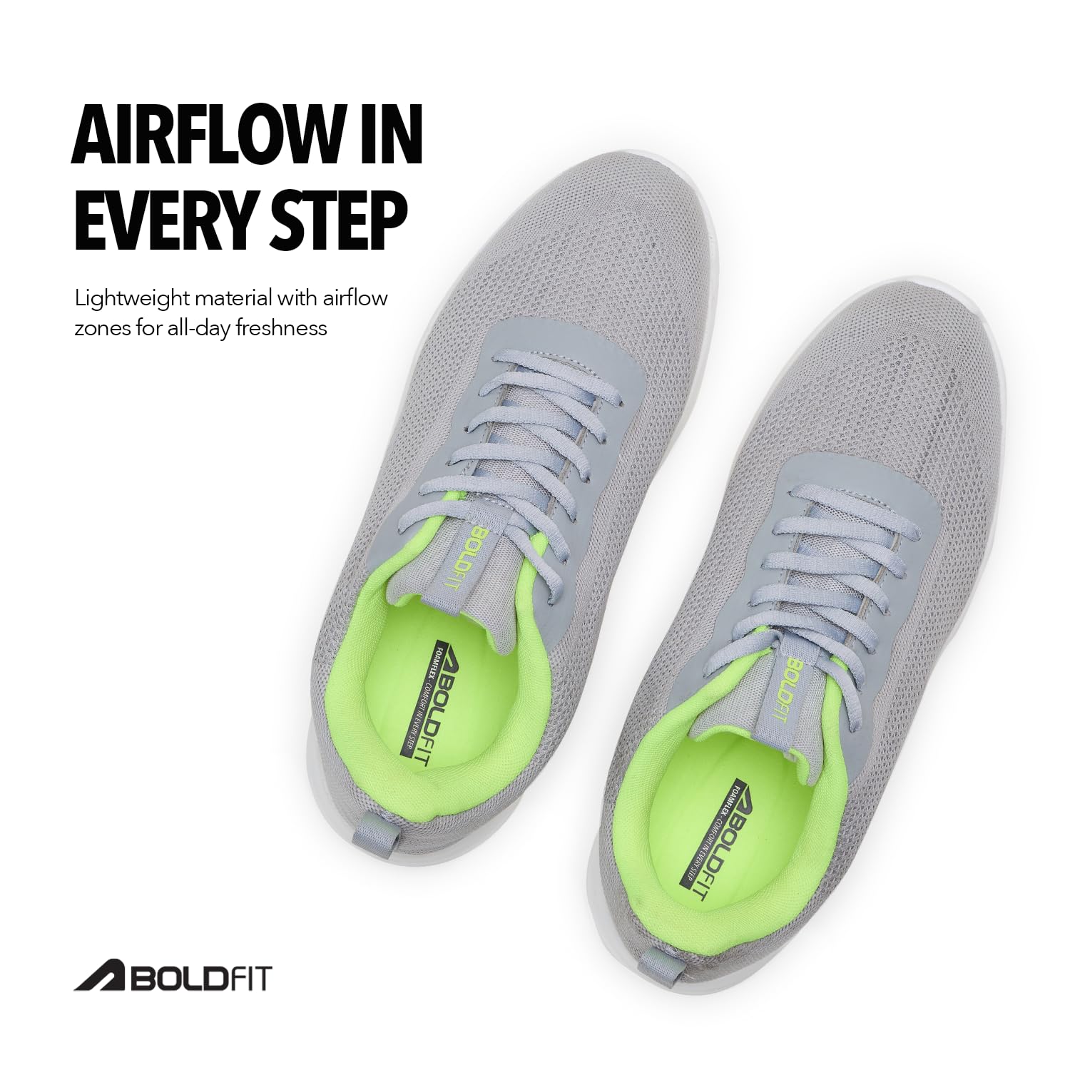 Boldfit Shoes for Man Stylish Running Shoes for Man Soft Cushion Lace Up Shoe for Men Stylish Regular Wear Walking Footwear Light Weight Sports Shoe for Men Running All Day Walking Footwear