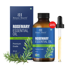 Botanic Hearth Rosemary Essential Oil for Hair Growth & Hair Fall Control | Clinically Tested 100% Pure & Natural | Strengthens, Nourishes, Promotes Thick Hair Growth | Scalp Care Treatment | 30ml