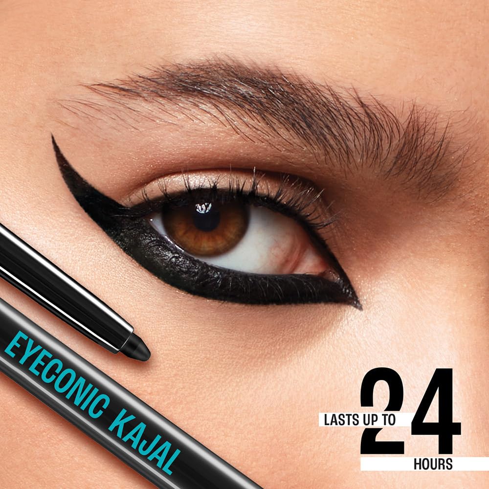 LAKMÉ Eyeconic Black Kajal 0.35 g (Combo Pack of 2) Matte Kohl Liner in a Twist Up Pencil - Waterproof, Smudge Proof & Long Lasting Eye Makeup - Kajal & Kohls from LAKMÉ - Shop in Sri Lanka at Arcade.lk